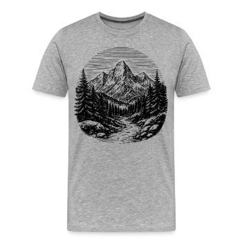 Pfad durch den Wald - Männer Premium Bio T-Shirt - Grau meliert - Vorne - Damien (186cm)