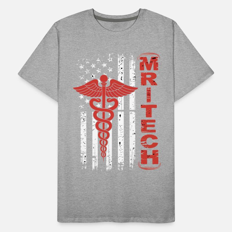 Drapeau Caducée rouge de MedTech T-shirt bio Premium Homme