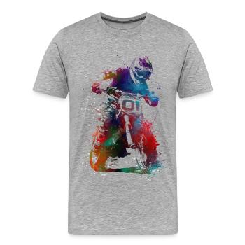 Art du sport automobile #motor #sport - T-shirt bio Premium Homme - gris chiné - Devant - Damien (186cm)