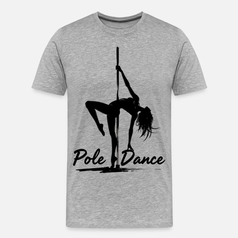Pole Dance Poledancerin Silhouette Geschenk - Männer Premium Bio T-Shirt - Grau meliert