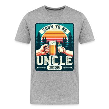 Onkel 2026, Werdender Onkel, Zukünftiger Onkel - Männer Premium Bio T-Shirt - Grau meliert - Vorne - Damien (186cm)