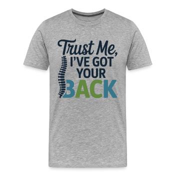 Lizenzierte professionelle Wirbelsäulen-Ausrichtung von DC - Männer Premium Bio T-Shirt - Grau meliert - Vorne - Damien (186cm)