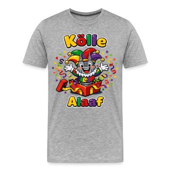 Funny clown celebrates carnival in Cologne Alaaf - Men's Premium Organic T-Shirt - heather grey - Front - Damien (186cm)