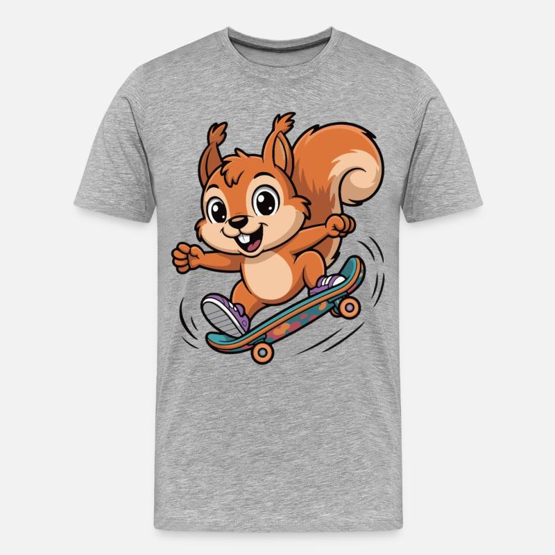 Skate-Eichhörnchen Sprinter - Männer Premium Bio T-Shirt - Grau meliert