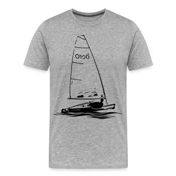 RS aero Segeljolle Segelboot Regatta Segeln Sport - Männer Premium Bio T-Shirt - Grau meliert - Vorne - Damien (186cm)