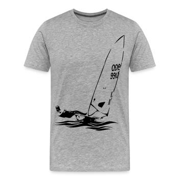 Régate de voilier dériveur laser ILCA Sports de voile - T-shirt bio Premium Homme - gris chiné - Devant - Damien (186cm)