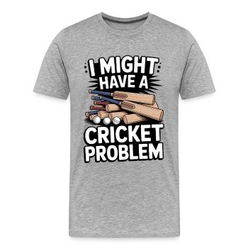 Lustiges Kricket Spruch Vintage Cricket Spiel - Männer Premium Bio T-Shirt - Grau meliert - Vorne - Damien (186cm)