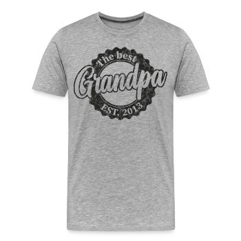The Best Grandpa since 2013 - Männer Premium Bio T-Shirt - Grau meliert - Vorne - Damien (186cm)