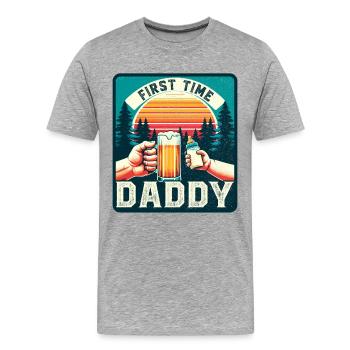 First-time dad, expectant dad, future father - Men's Premium Organic T-Shirt - heather grey - Front - Damien (186cm)