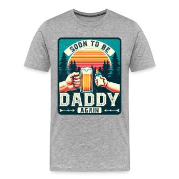 Dad again, Dad-to-be, Future father - Men's Premium Organic T-Shirt - heather grey - Front - Damien (186cm)