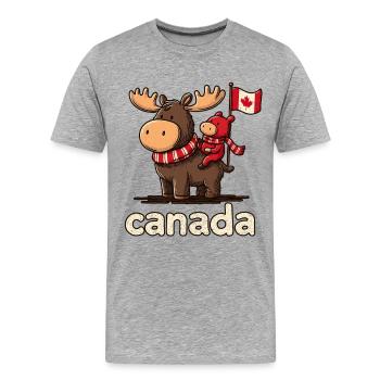 Canada mosses with a small companion - Men's Premium Organic T-Shirt - heather grey - Front - Damien (186cm)