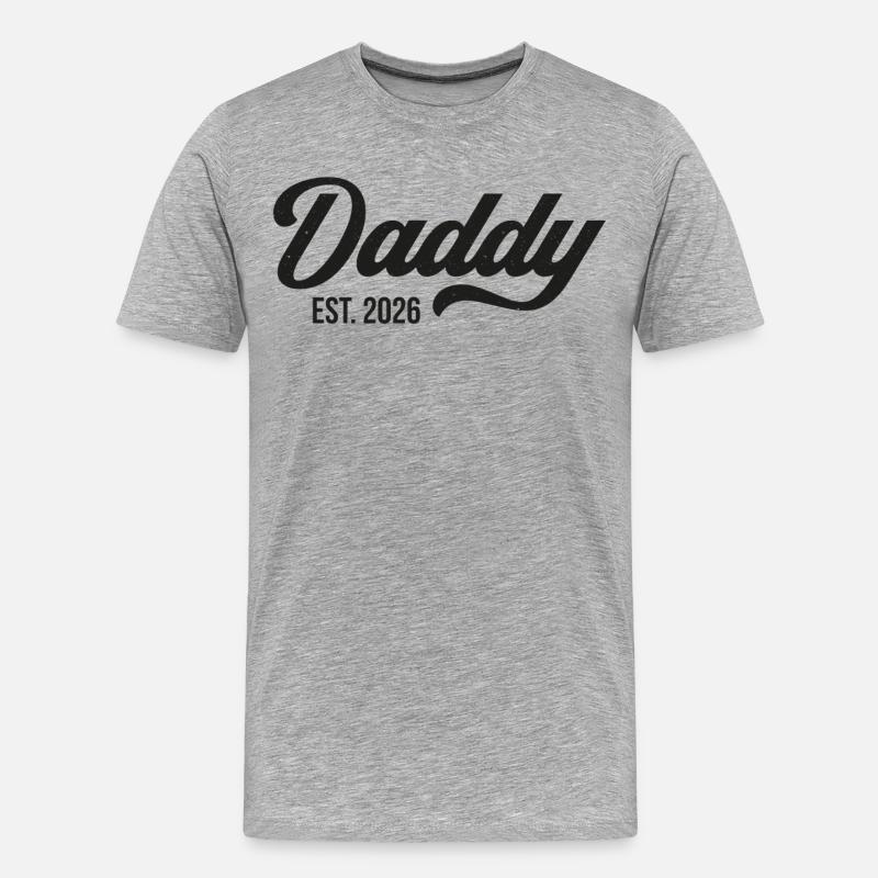 Daddy Est. 2026 - Männer Premium Bio T-Shirt - Grau meliert