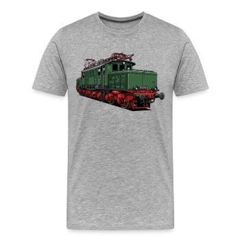 Locomotive électrique BR 254 de la DR - T-shirt bio Premium Homme - gris chiné - Devant - Damien (186cm)