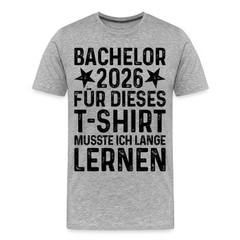 Baccalauréat 2026 - T-shirt bio Premium Homme - gris chiné - Devant - Damien (186cm)