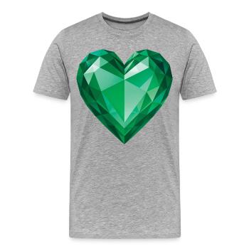 EMERALD HEART - peace & love - T-shirt bio Premium Homme - gris chiné - Devant - Damien (186cm)