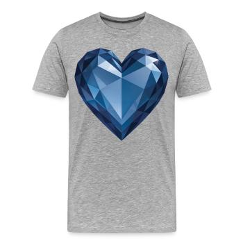 SAPHIR HEART - peace & love - T-shirt bio Premium Homme - gris chiné - Devant - Damien (186cm)