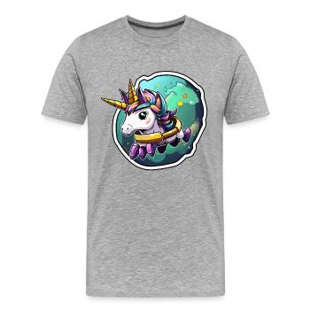 Armure d’Étoile de Licorne Spatiale - T-shirt bio Premium Homme - gris chiné - Devant - Damien (186cm)