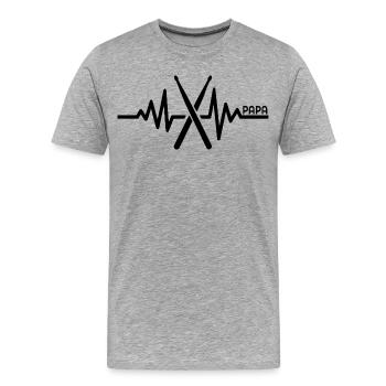 Papa batteur - T-shirt bio Premium Homme - gris chiné - Devant - Damien (186cm)
