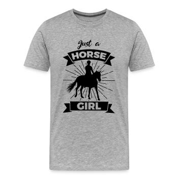 Pferde Mädchen - Männer Premium Bio T-Shirt - Grau meliert - Vorne - Damien (186cm)