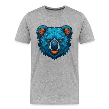 Logo de la mascotte Fierce Koala Esports - T-shirt bio Premium Homme - gris chiné - Devant - Damien (186cm)