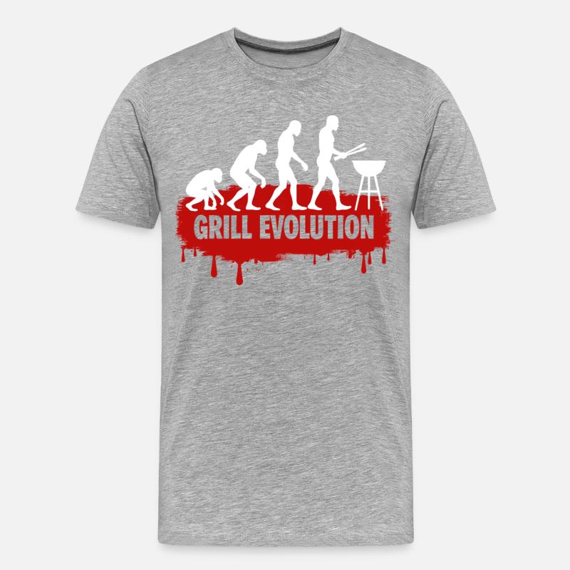 Grill Evolution Funny Grill Master Saying - Men's Premium Organic T-Shirt - heather grey