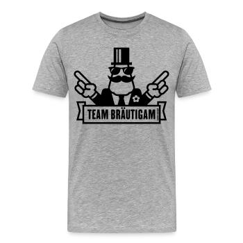 Signaux de main pour l’équipe de marié (enterrement de vie de garçon Enterrement de vie de garçon / 1C) - T-shirt bio Premium Homme - gris chiné - Devant - Damien (186cm)