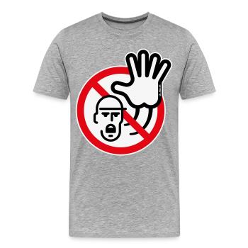 Warnzeichen / Warnung / Verbot (Symbol / 3C) - Männer Premium Bio T-Shirt - Grau meliert - Vorne - Damien (186cm)