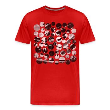 Japanischer Samurai in Schwarz-Weiß Landschaft - Männer Premium Bio T-Shirt - Rot - Vorne - Damien (186cm)