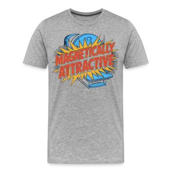 Technicien IRM Technologue IRM Magnétiquement Attrayante - T-shirt bio Premium Homme - gris chiné - Devant - Damien (186cm)