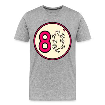 Achtziger 80er Rollschuhe - Männer Premium Bio T-Shirt - Grau meliert - Vorne - Damien (186cm)
