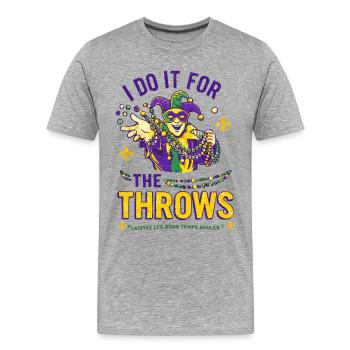 Mardi Gras Jester Beads - Men's Premium Organic T-Shirt - heather grey - Front - Damien (186cm)