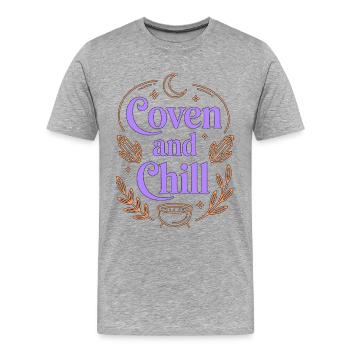 Witchcraft Coven And Chill Tarot Reading Wicca - Men's Premium Organic T-Shirt - heather grey - Front - Damien (186cm)