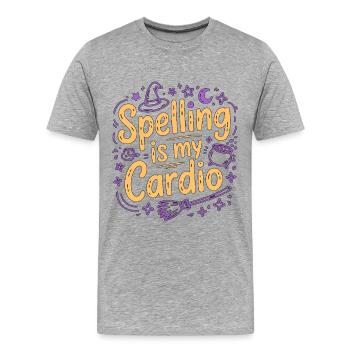 Witchcraft Spelling Is My Cardio Tarot Reading - Men's Premium Organic T-Shirt - heather grey - Front - Damien (186cm)