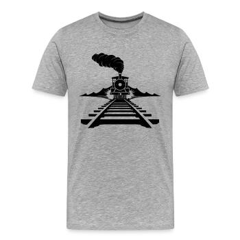 Railway Sketch - Men's Premium Organic T-Shirt - heather grey - Front - Damien (186cm)