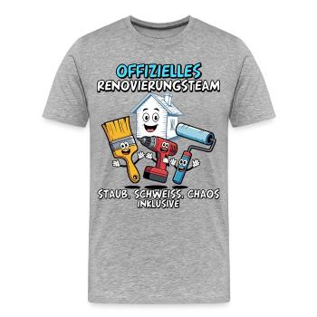 Équipe officielle de rénovation Funny DIYer - T-shirt bio Premium Homme - gris chiné - Devant - Damien (186cm)