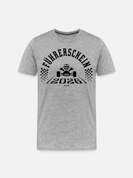 Driver's license 2026 (novice driver / Black) - Men's Premium Organic T-Shirt - heather grey