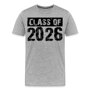 Promotion 2026 Études Scolaires Promotion Abi - T-shirt bio Premium Homme - gris chiné - Devant - Damien (186cm)