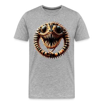 Monster Mystery Ring Schlange Abwehrzauber gothic - Männer Premium Bio T-Shirt - Grau meliert - Vorne - Damien (186cm)