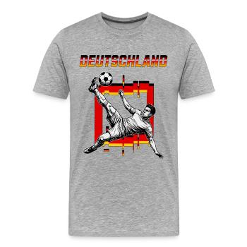 Football Germany Overhead kick side-kick - Men's Premium Organic T-Shirt - heather grey - Front - Damien (186cm)