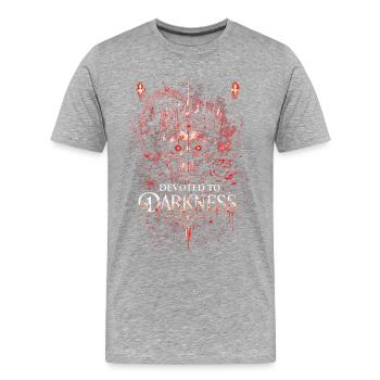 Dark Romance Booktok Devoted To Darkness - Männer Premium Bio T-Shirt - Grau meliert - Vorne - Damien (186cm)