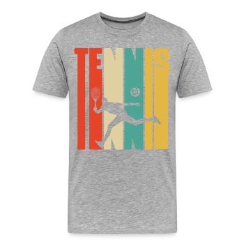 Ich kann nicht, ich habe kein Tennis. - Männer Premium Bio T-Shirt - Grau meliert - Vorne - Damien (186cm)