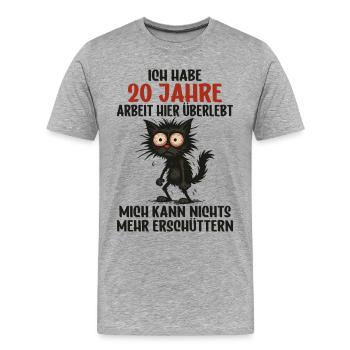 20th Company Anniversary Service Anniversary Work - Men's Premium Organic T-Shirt - heather grey - Front - Damien (186cm)