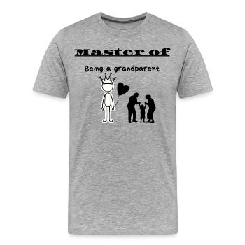 Maître d’être grand-parent - T-shirt bio Premium Homme - gris chiné - Devant - Damien (186cm)