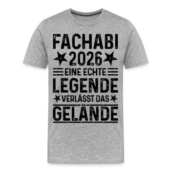 Fachabi 2026 Eine Legende verlässt das Gelände - Männer Premium Bio T-Shirt - Grau meliert - Vorne - Damien (186cm)