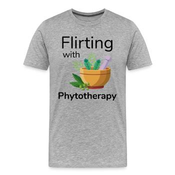 Herbalist Flirting With Phytotherapy Professional  - Men's Premium Organic T-Shirt - heather grey - Front - Damien (186cm)