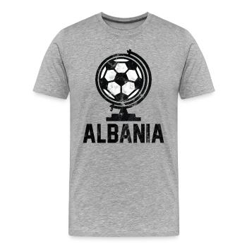 Albania Football - Men's Premium Organic T-Shirt - heather grey - Front - Damien (186cm)