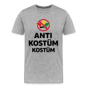 Anti Costume Costume – Disguise Carnival Muffle - Men's Premium Organic T-Shirt - heather grey - Front - Damien (186cm)