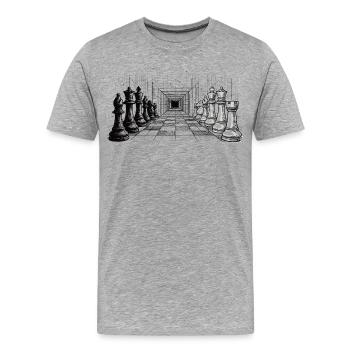 Chess Strategy – Endless Perspective - Men's Premium Organic T-Shirt - heather grey - Front - Damien (186cm)