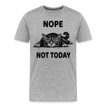 Non, pas aujourd’hui, chat drôle de design apathique - T-shirt bio Premium Homme - gris chiné - Devant - Damien (186cm)