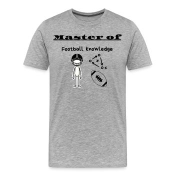 Maîtrise en connaissances du football - T-shirt bio Premium Homme - gris chiné - Devant - Damien (186cm)
